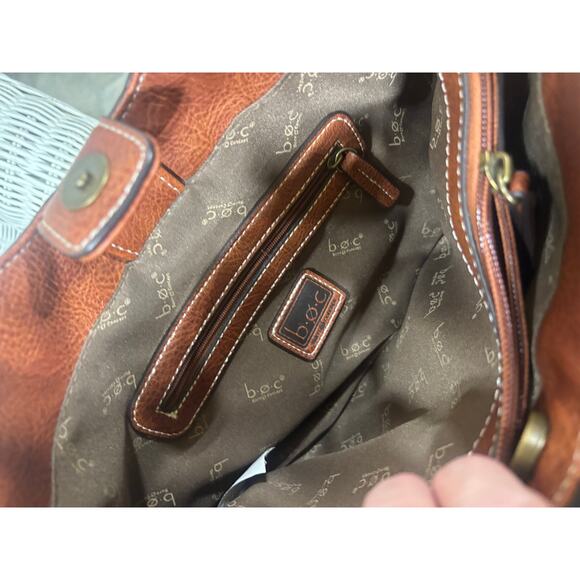 b.o.c Born Concept Brown Woven Faux Leather Tote Handbag Shoulder Bag Purse - Picture 7 of 8